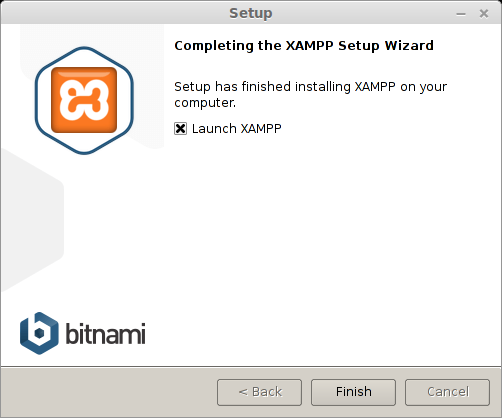 Завершение установки XAMPP