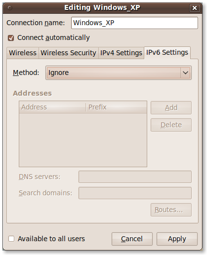 IPv6 Settings-Editing Windows_XP